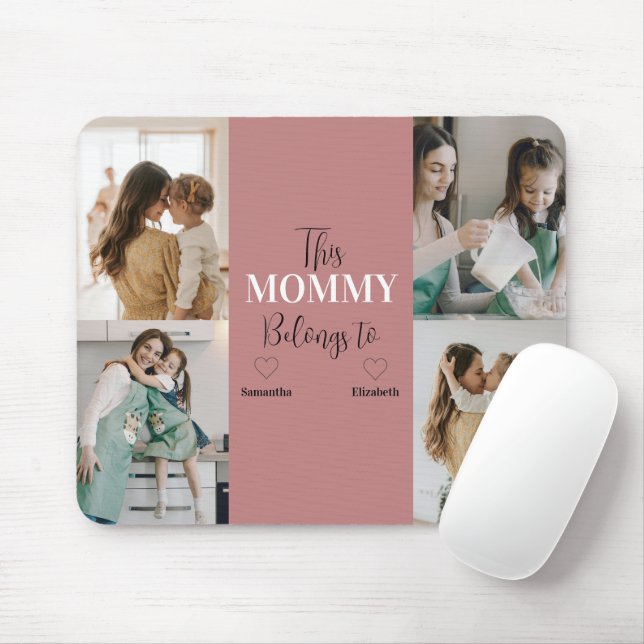 Mousepad "Esta Mamãe Pertence A" Pasta de Fotos Personaliza (Com mouse)