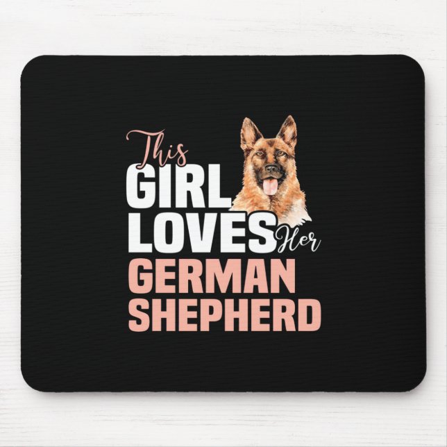 Mousepad Esta Menina Ama O German shepherd (Frente)