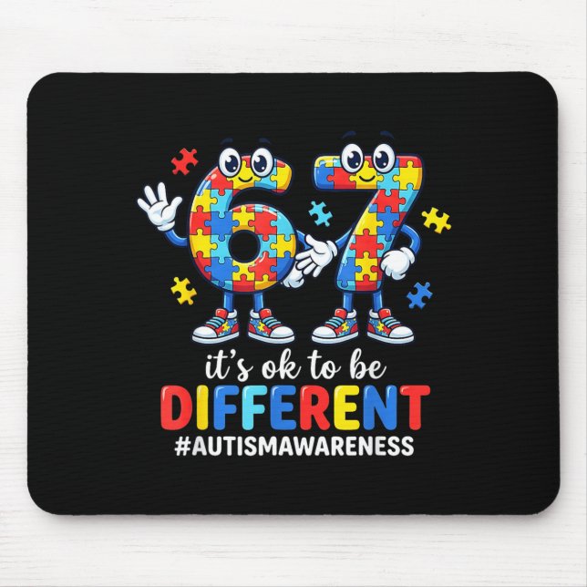 Mousepad Está Tudo Bem Ser Diferente 67 Seis Sete Quebra-Ca (Frente)