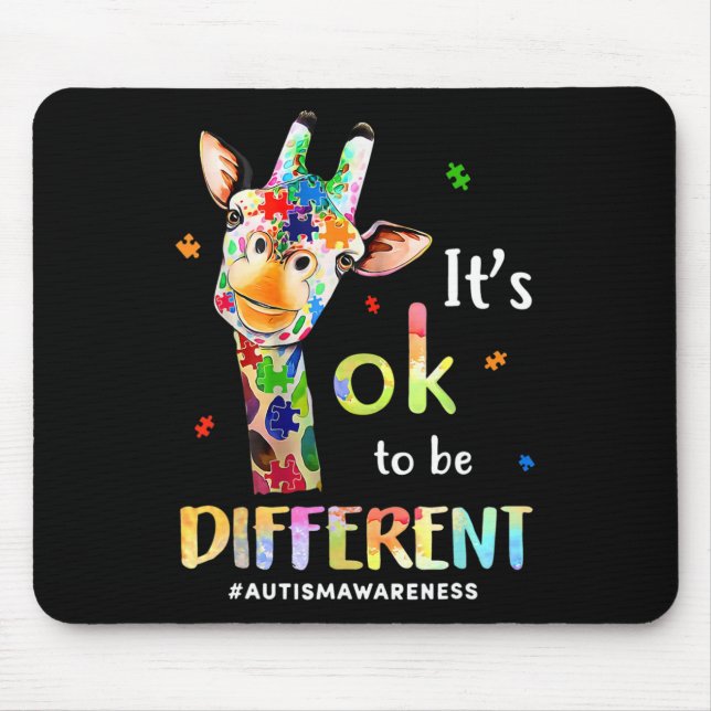 Mousepad Está Tudo Bem Ser Diferente Quebra-cabeça De Giraf (Frente)