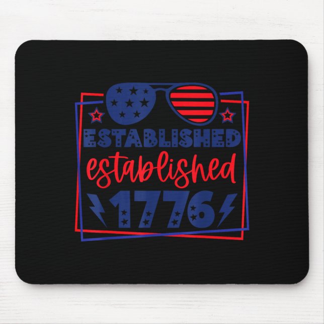 Mousepad Estabelecido tons patrióticos de 1776 (Frente)