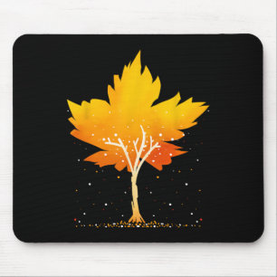 Mousepad Estação de Folhas de Outono de Folha de Laranja Fo