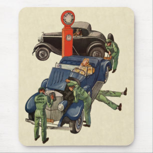 Mousepad Estação de Serviço Completa do Joe, Negócio Vintag