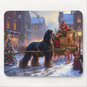 Mousepad Estação Festiva de Natal do Cocker Spaniel