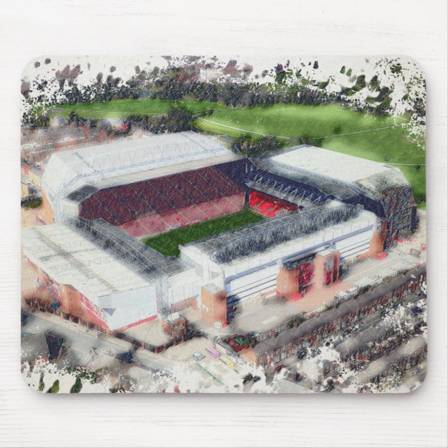 Mousepad Estádio Anfield Liverpool - Aquarela Artística (Frente)