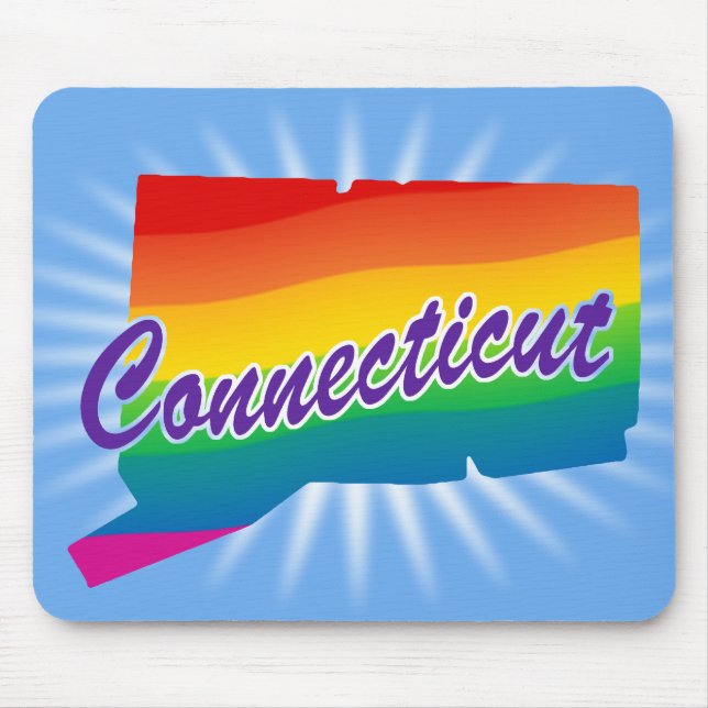 Mousepad Estado de Connecticut Arco-íris (Frente)