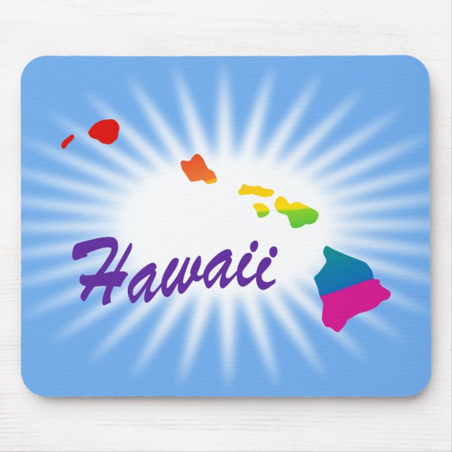 Mousepad Estado de Havaí Arco-íris (Frente)
