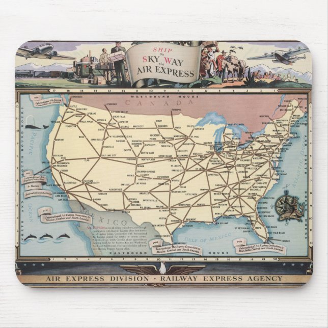 Mousepad Estados Unidos mapeiam o Skyway via Air Express (Frente)