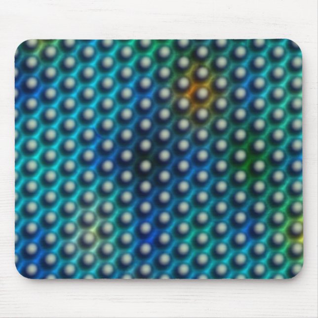 Mousepad Estampa azul com esferas ou bolinhas (Frente)