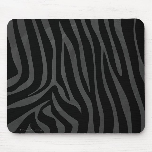 Mousepad Estampa de Zebra Preta e Cinza (Frente)