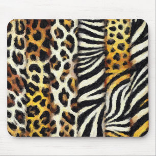 Mousepad Estampa Mista de Animal Selvagem Pintada Abstrata