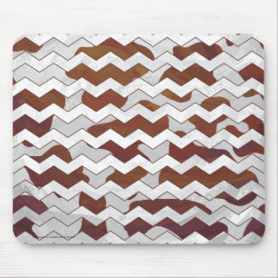 Mousepad Estampa Vaca Marrom e Branco Chevron