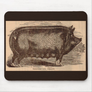 Mousepad Estampagem de fazenda do século XIX Porcas de Ber
