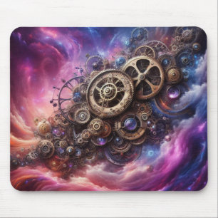 Mousepad Estampunk Industrial Clocwork Purple e Pink