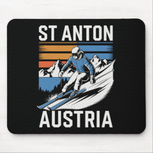 Mousepad Estância de esqui Retro St Anton Áustria