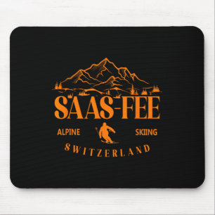 Mousepad Estância de esqui Saas-fee Alpes suíços Esqui alpi
