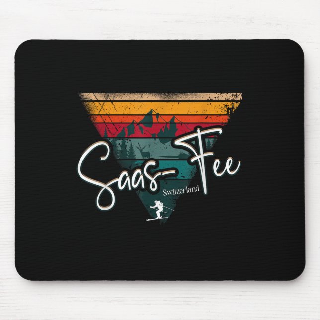 Mousepad Estância de esqui Saas-fee Alpes suíços Esqui alpi (Frente)