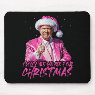 Mousepad Estarei em Casa no Natal Papai Noel Divertido Trum