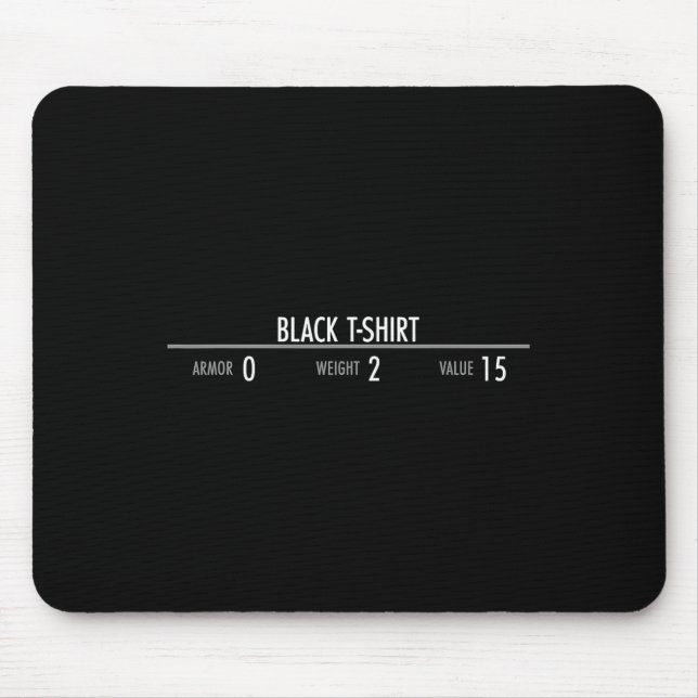 Mousepad Estatísticas de Armadura de Rpg - Jogador de Video (Frente)