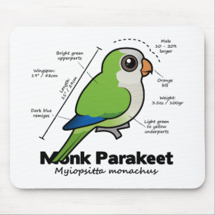 Mousepad Estatísticas do Parakeet da monge