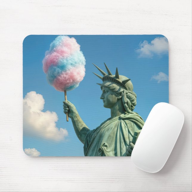 Mousepad Estátua da Liberdade com Algodão Doce (Com mouse)