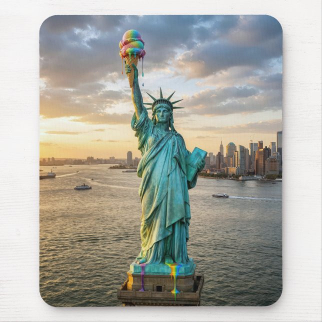 Mousepad Estátua da Liberdade Com Casquinha de Sorvete Arco (Frente)