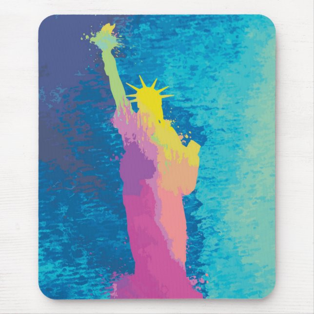 Mousepad Estátua da liberdade da aguarela (Frente)