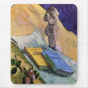 Mousepad Estátua de Gesso Rosa e Romances Vincent van Gogh