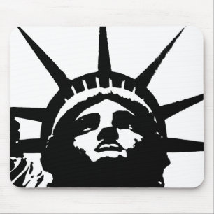 Mousepad Estátua de Pop de Arte Negra e Branca da Liberdade