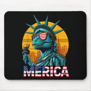 Mousepad Estátua Dino Da Liberdade 4 De Julho Trex Boys Ame