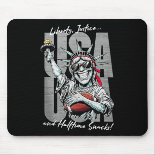 Mousepad Estátua engraçada da Liberdade Futebol EUA Patriot