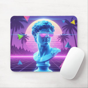 Mousepad Estátua Retro Neon de David Árvore Palmeira Surrea