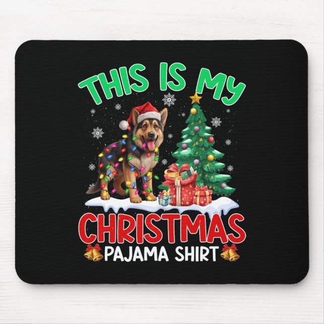 Mousepad Este É Meu Cachorro German shepherd De Natal Do Pa (Frente)