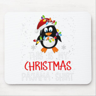 Mousepad Este É Meu Natal Pajama Camisa Pinguins Papais noe