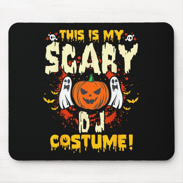 Mousepad Este é o meu fantasia assustadora de DJ engraçado  (Frente)