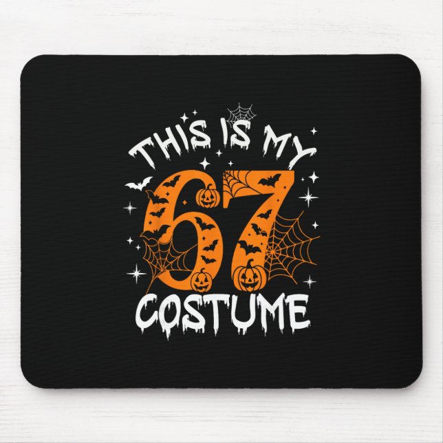 Mousepad Este é o meu figurino de Halloween 67 Número 6 7 M (Frente)