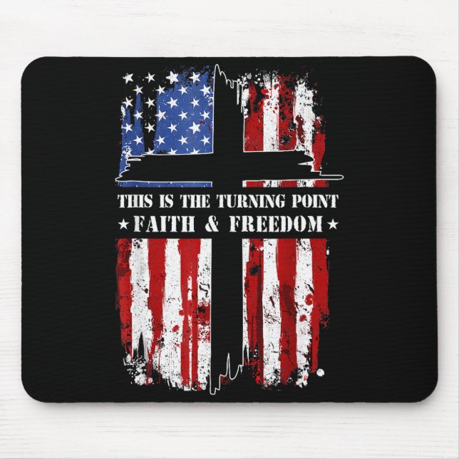 Mousepad Este É O Ponto de Mudança Fé Cristã Patriótica (Frente)