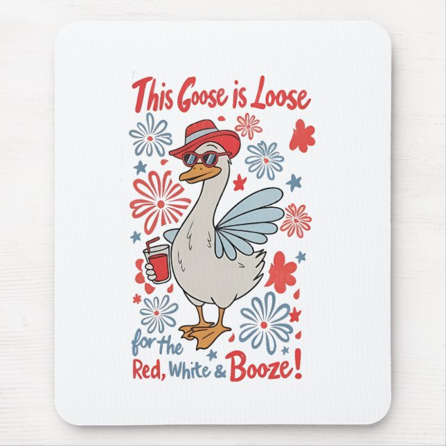 Mousepad Este ganso é solto para o vermelho, branco e beze (Frente)