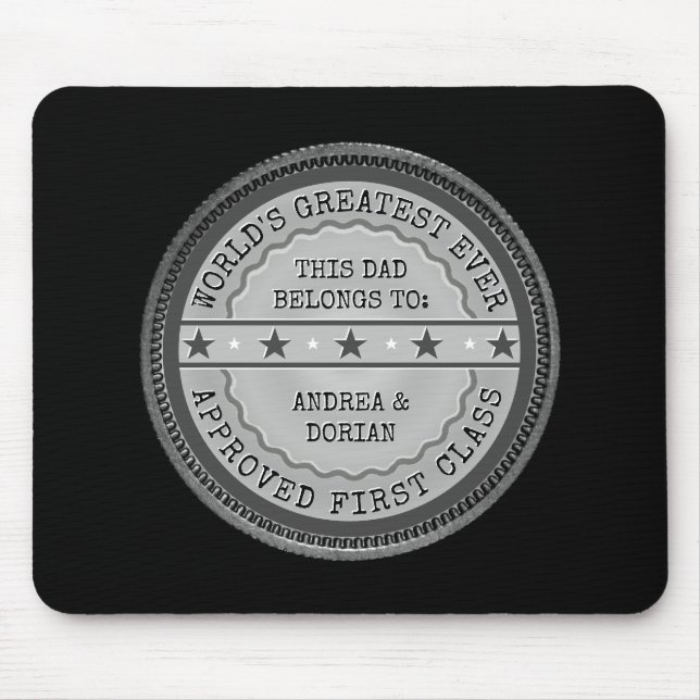 Mousepad Este Pai Nunca Maior pertence a: Seu(s) nome(s) (Frente)