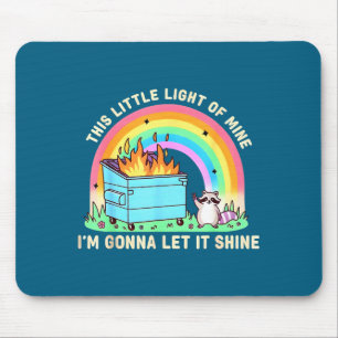 Mousepad Este pequeno sinal de fogo de lixeira de guaxinim