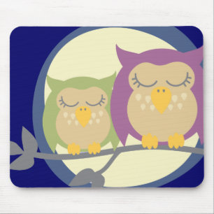 Mousepad Esteira do rato das corujas da lua
