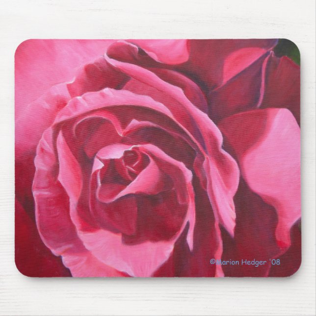 Mousepad Esteira floral do rato do rosa do rosa (Frente)