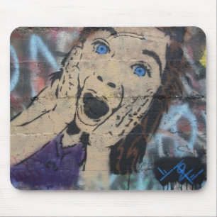 Mousepad Estêncil de desnatamento da menina de Tonza