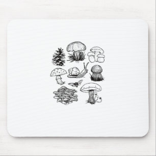 Mousepad Estética Cottagecore Goblincore Cogumelo Caracol