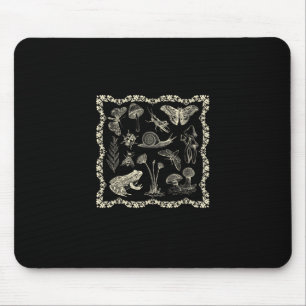 Mousepad Estética Cottagecore Sapo e Cogumelo Goblincore