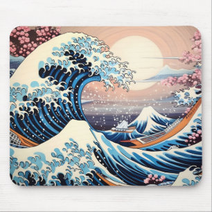 Mousepad Estética de sakura rosa inspirada na Wave excelent