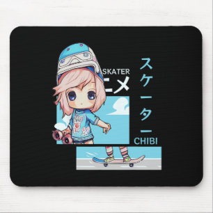Mousepad Estética Japonesa Kawaii Chibi Skate