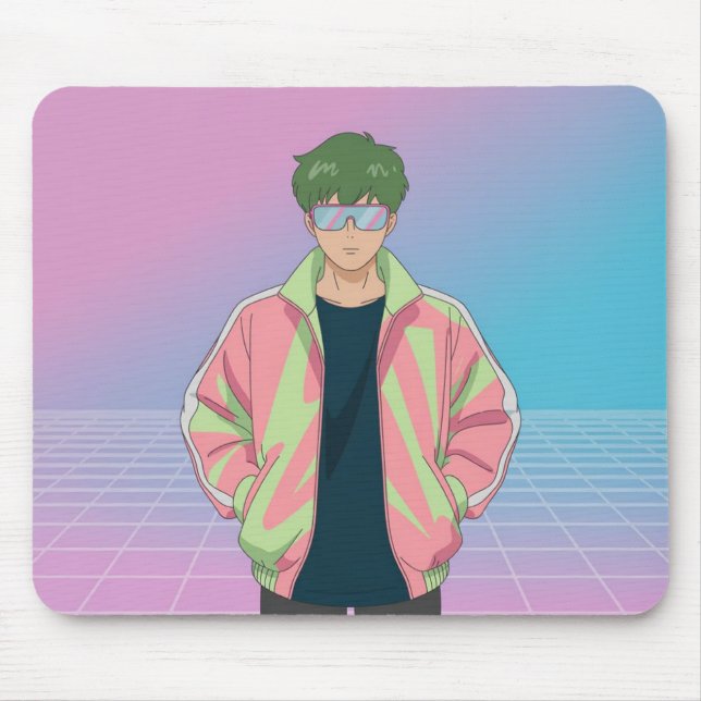 Mousepad Estético de Anime Retrô dos Anos 90 (Frente)