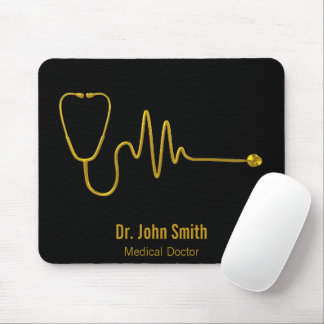Mousepad Estetoscópio de Luxo ECG Onda EKG Linha Médico