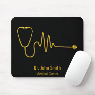 Mousepad Estetoscópio de Luxo ECG Onda Linha EKG Médico